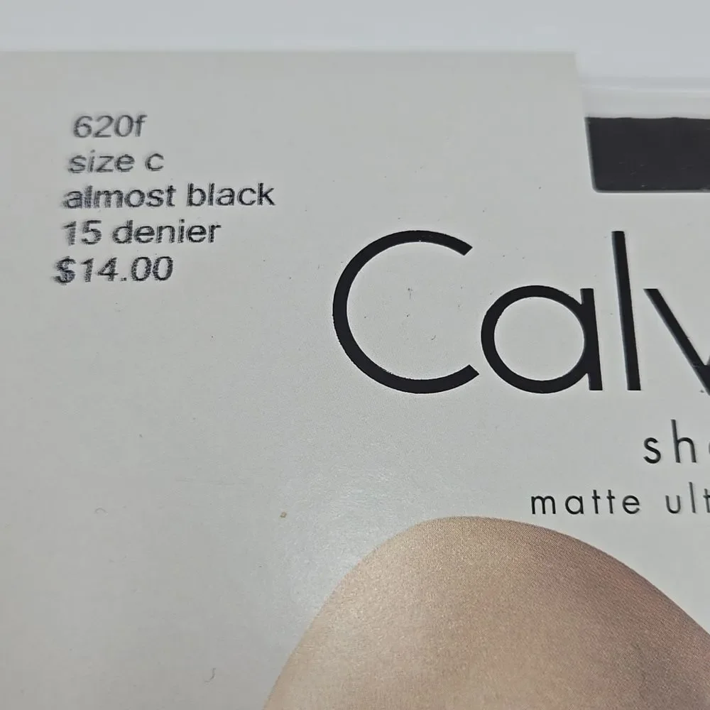 Calvin Klein Sheer Essentials Matte Ultra Sheer Control Top 620f Almost Black C
